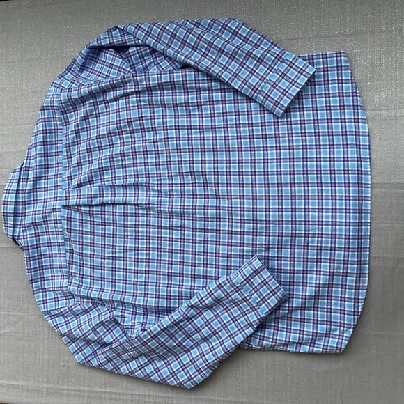 Vineyard Vines Whale Pink Blue Plaid Classic Fit Shirt Button Down Shirt Size XL - Picture 10 of 10